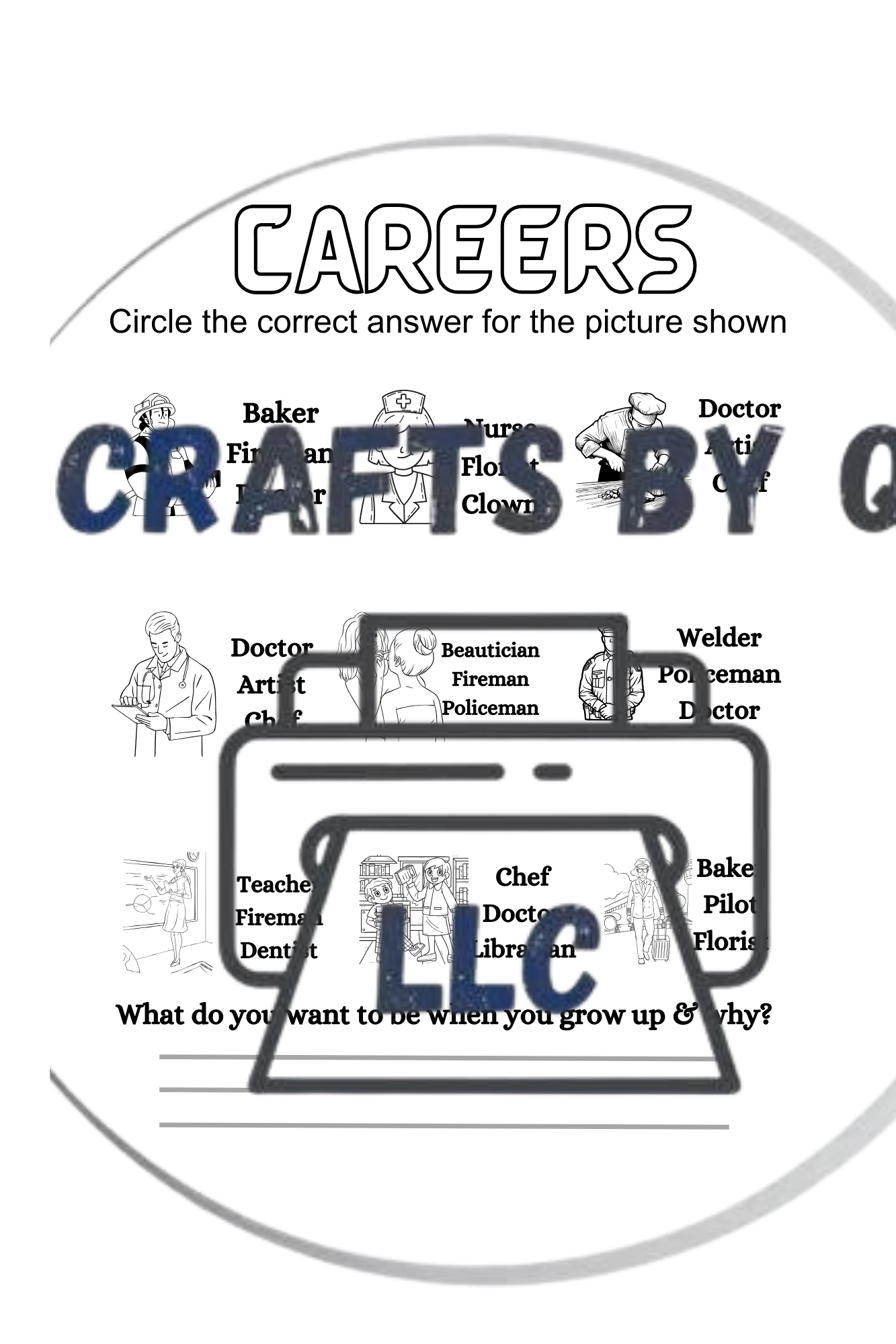 Third grade activity book about careers