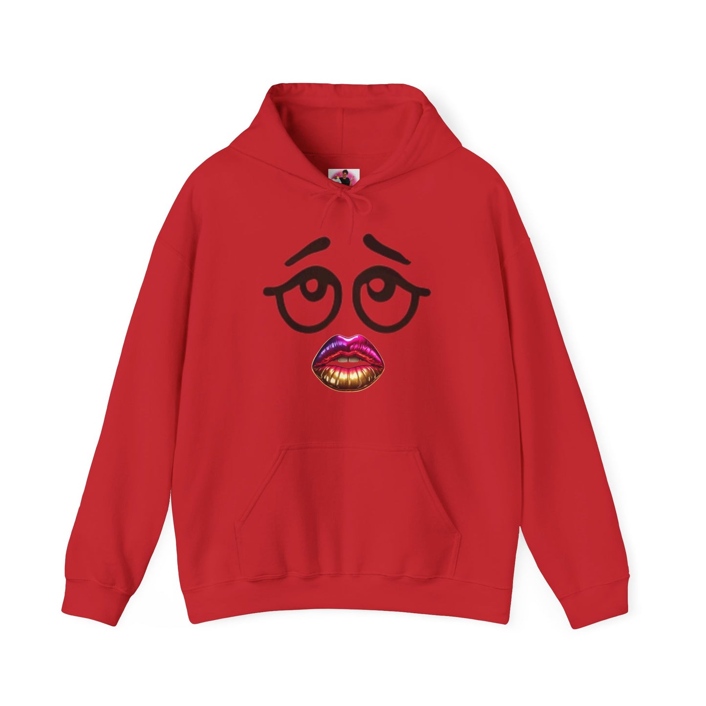 Funny Lip Print Hooded Sweatshirt