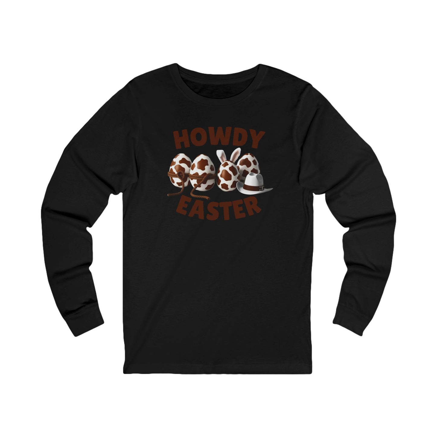 Western Easter shirt, Howdy Easter tee, country Easter outfit, rodeo long sleeve shirt, Bella+Canvas Easter shirt, cowgirl holiday tee, rustic Easter graphic, soft cotton long sleeve, country spring fashion, cowboy bunny shirt, Western-themed Easter, cute rodeo apparel, Easter egg hunt shirt, country life clothing, Easter brunch outfit, ranch lifestyle tee, Southern style long sleeve, cowboy hat bunny shirt, funny Easter rodeo shirt, unisex holiday graphic tee