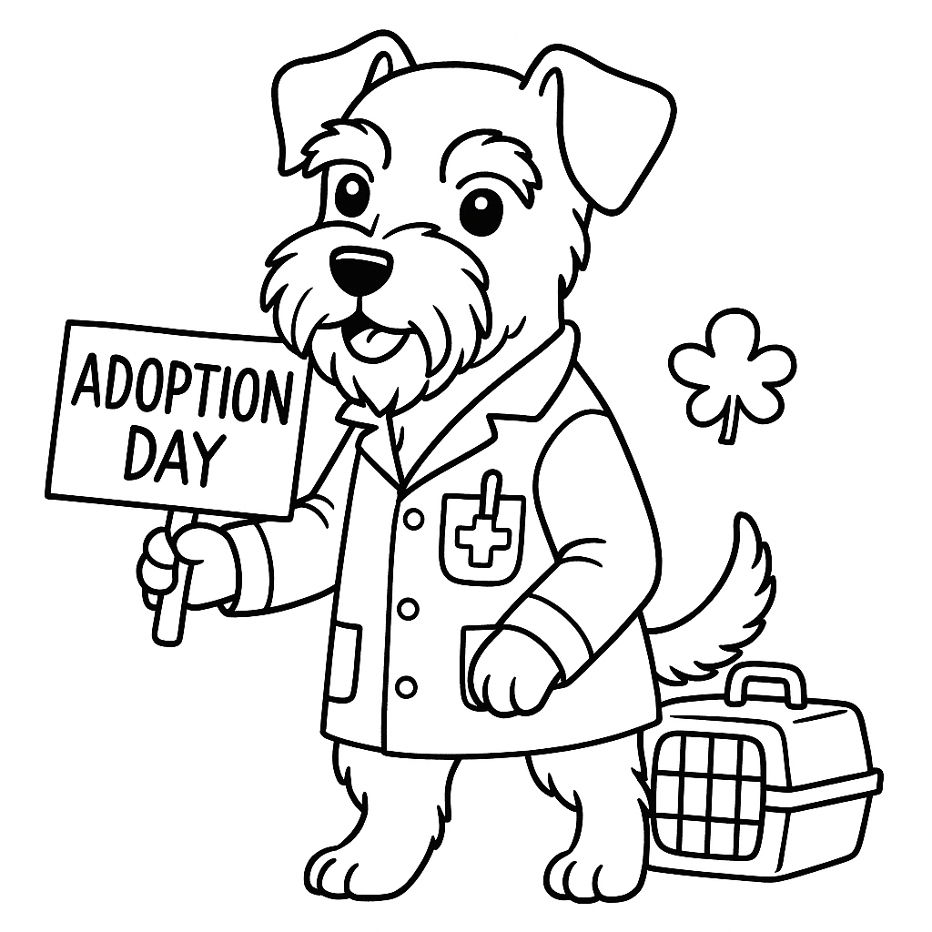 Miniature Schnauzer coloring book, schnauzer dog coloring pages, schnauzer fun facts, community helper dogs, holiday dog coloring book, dog lover gift, schnauzer art, kids coloring book schnauzer, adult coloring book dogs, schnauzer themed gift, bold outline coloring page, schnauzer breed facts, schnauzer educational coloring book