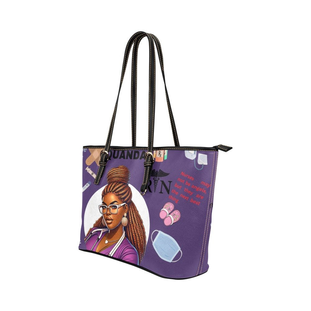 BLEACH frame tote Leather Tote Bag/Large - Crafts By Q LLC