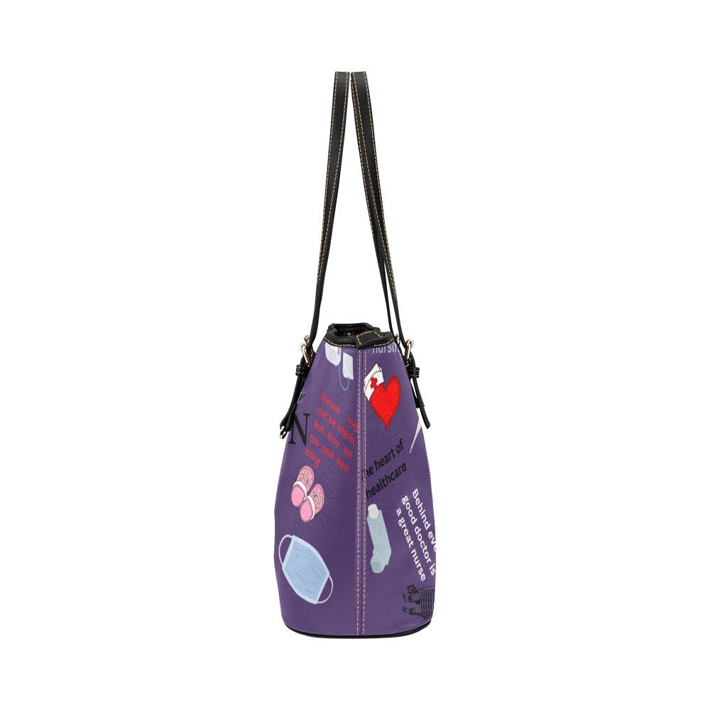 BLEACH frame tote Leather Tote Bag/Large - Crafts By Q LLC