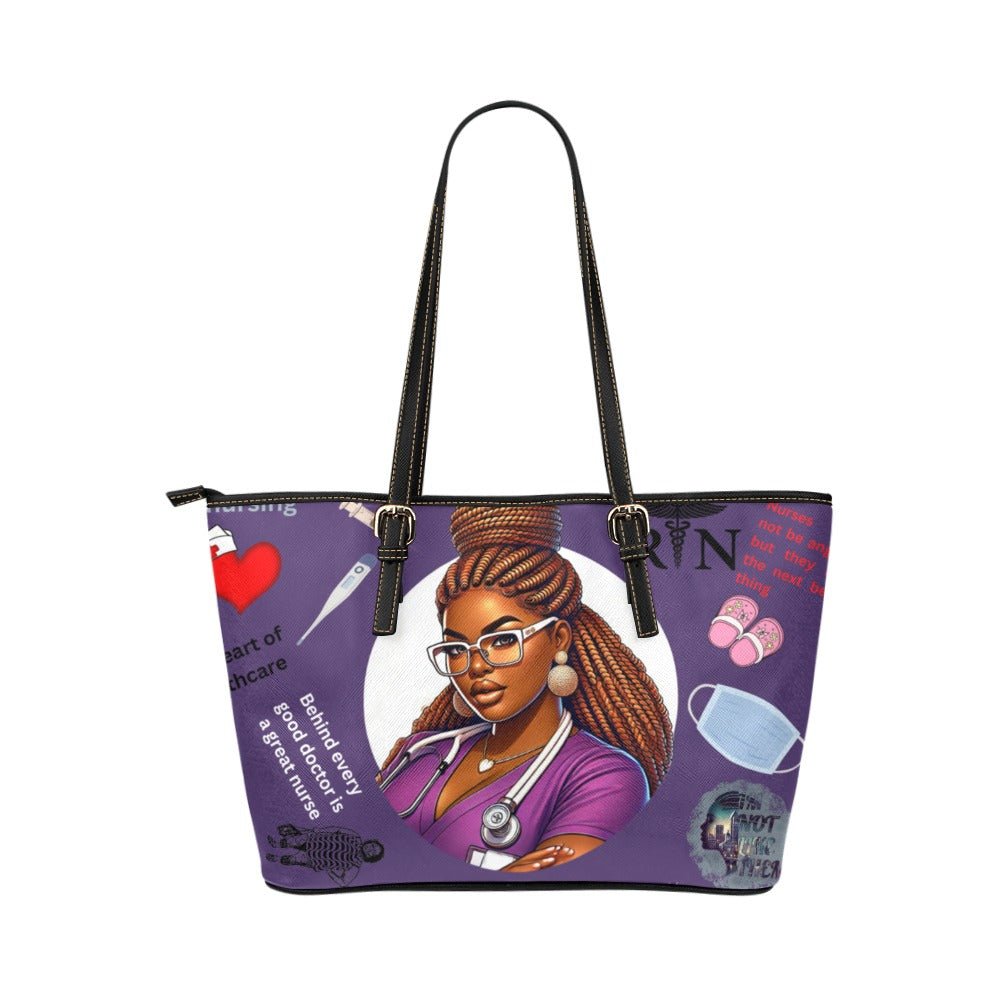 BLEACH frame tote Leather Tote Bag/Large - Crafts By Q LLC