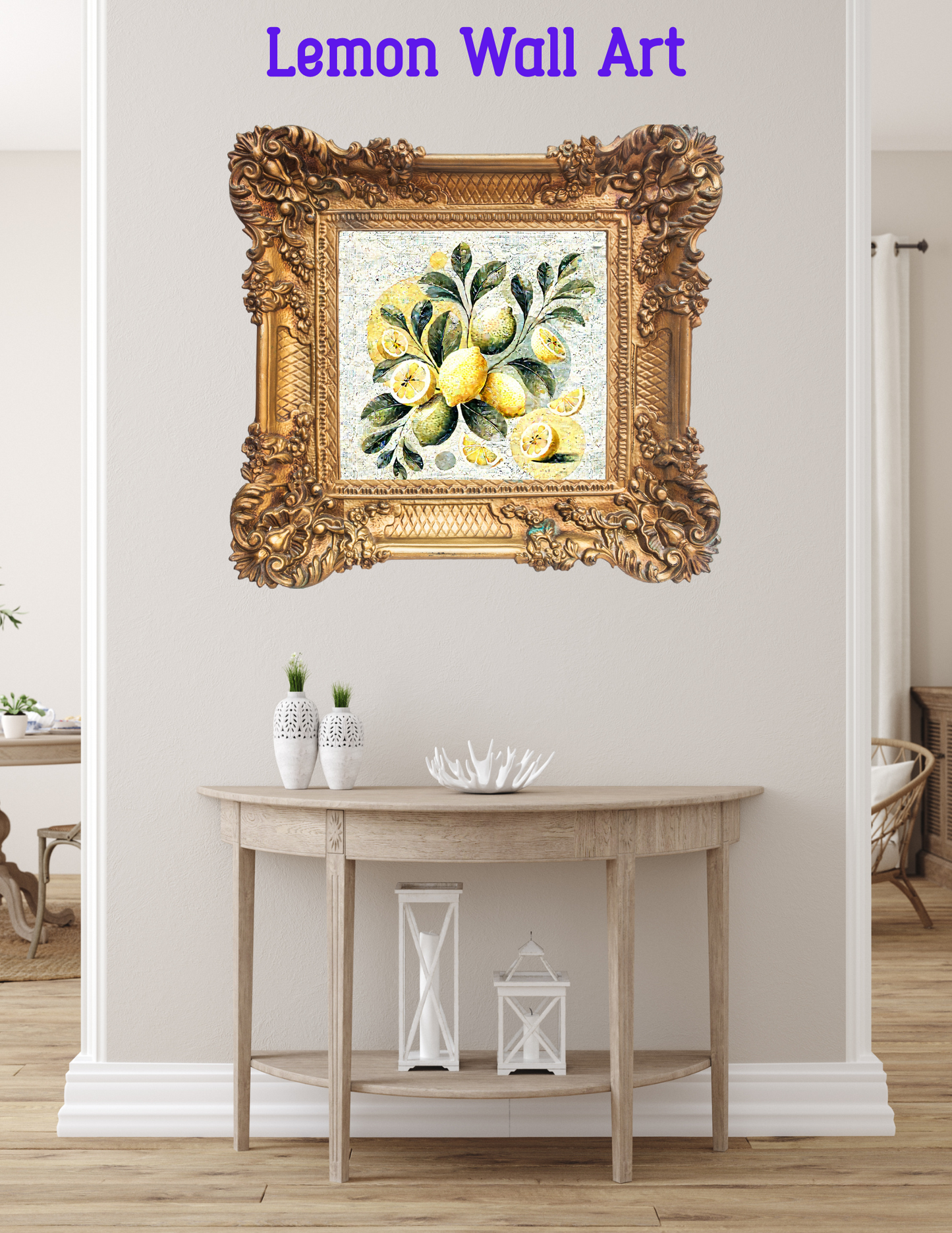 “Lemon wall art printable bundle with bonus floral artwork, ideal for kitchen and gallery wall decor, available as an instant download.” 7
