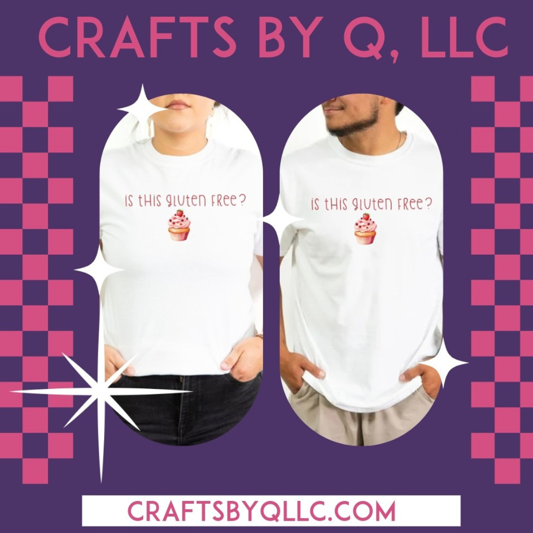 Gluten-Free Cupcake Tee, Funny Baking Shirt, Foodie Gift, Casual Wear, Chef Outfit, Festival Apparel