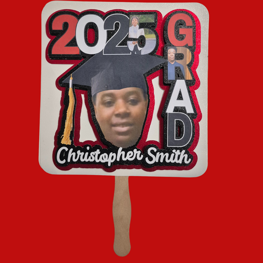 Custom Graduation Fan | Personalized DIY Grad Keepsake | Handmade Graduation Gift