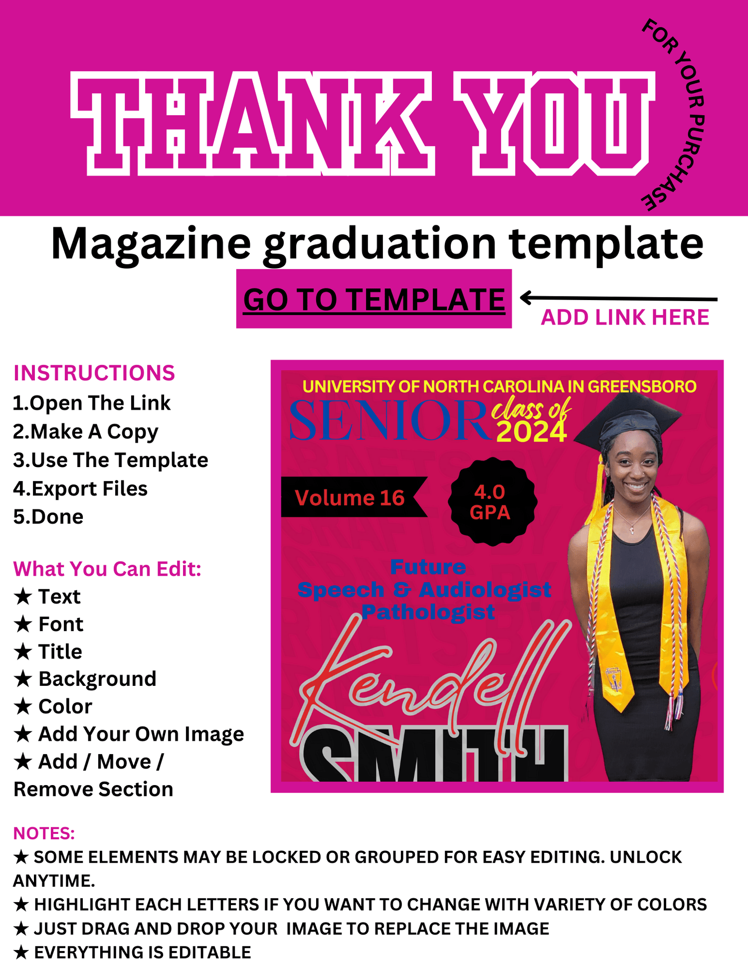 editable digital magazine cover template - Crafts By Q LLC