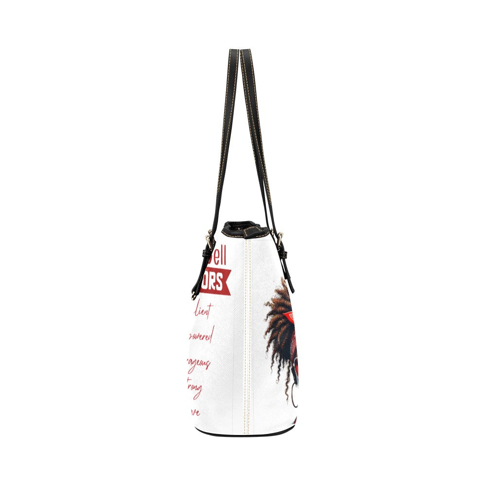 my Sickle cell Awareness small bag Leather Tote Bag/Small (Model 1651)