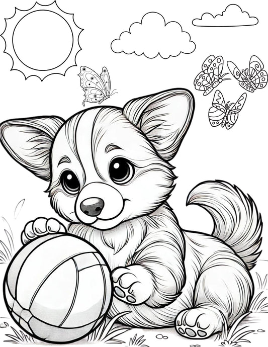 1 dog coloring page SALE - Crafts By Q LLC