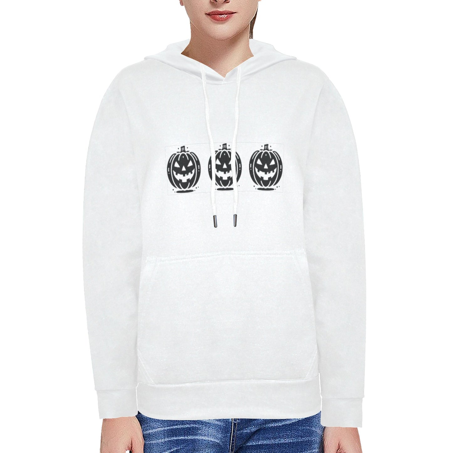 3 pumpkins Women's Long Sleeve Fleece Hoodie