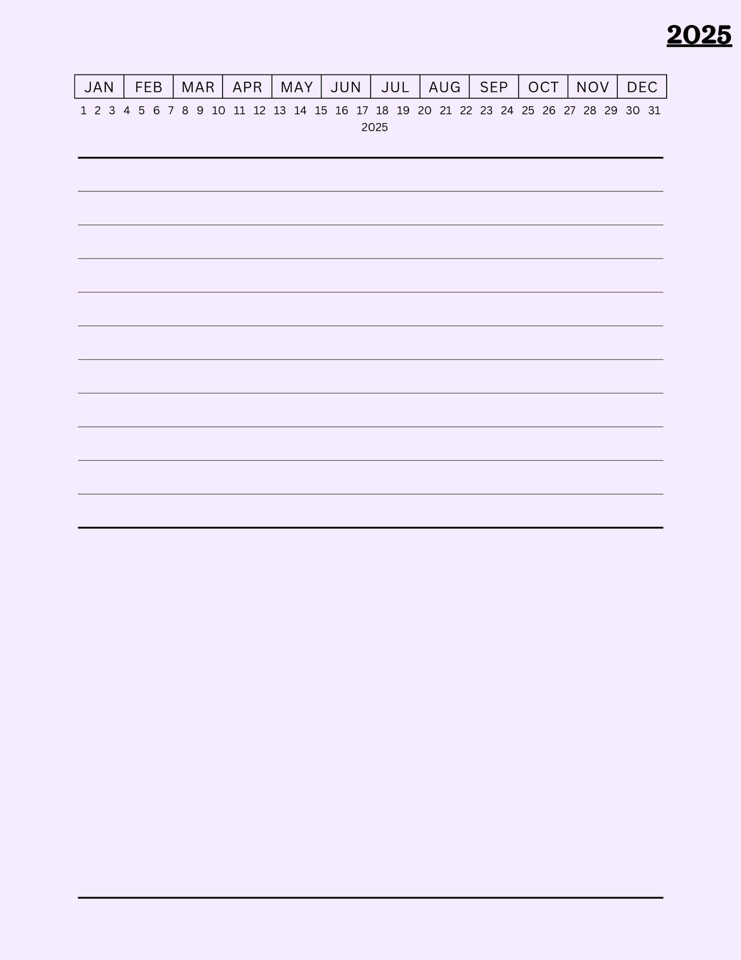 2025 Digital Spiral Notebook Template