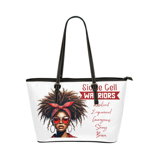 my Sickle cell Awareness small bag Leather Tote Bag/Small (Model 1651)