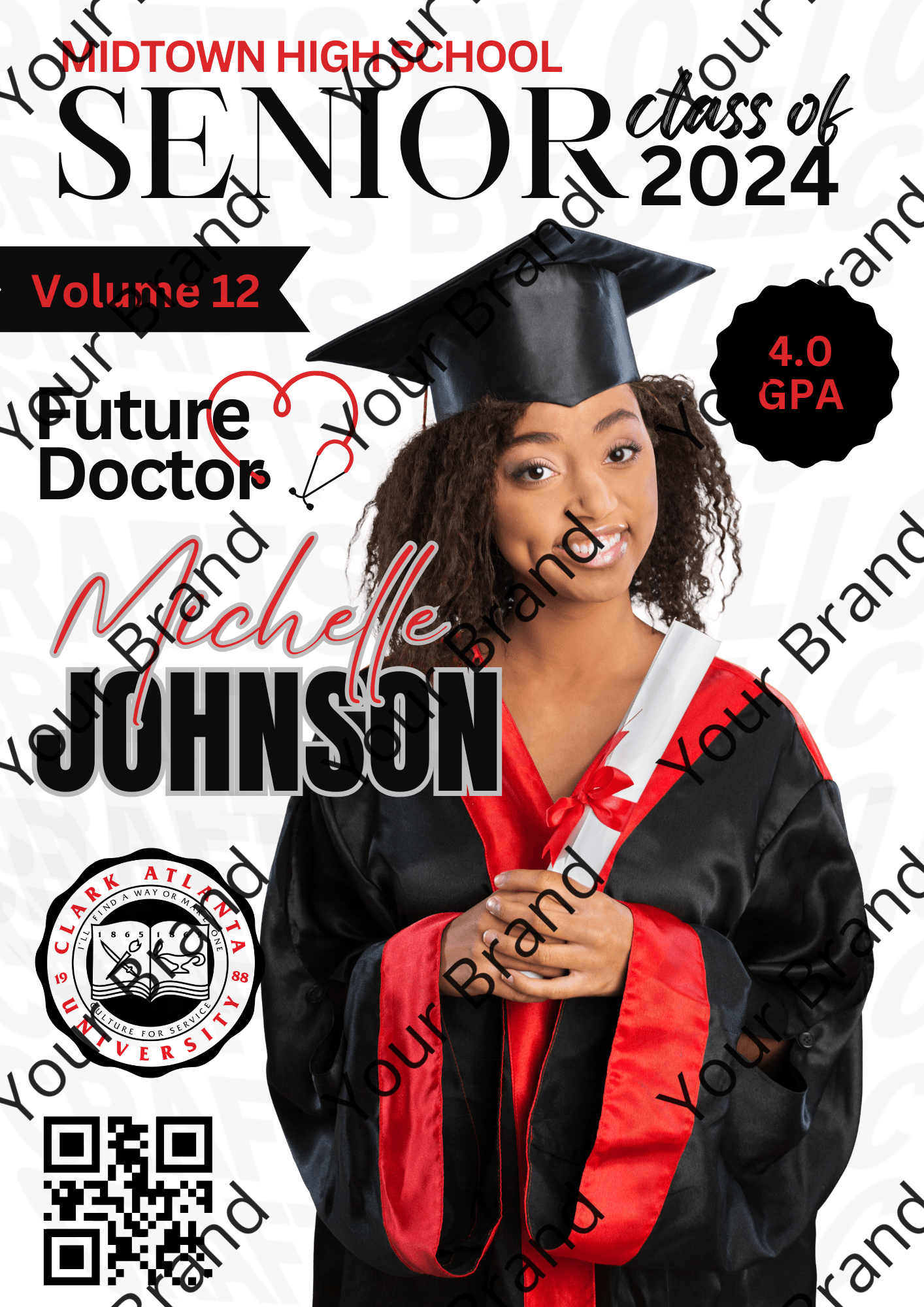 editable digital graduate magazine cover BUNDLE