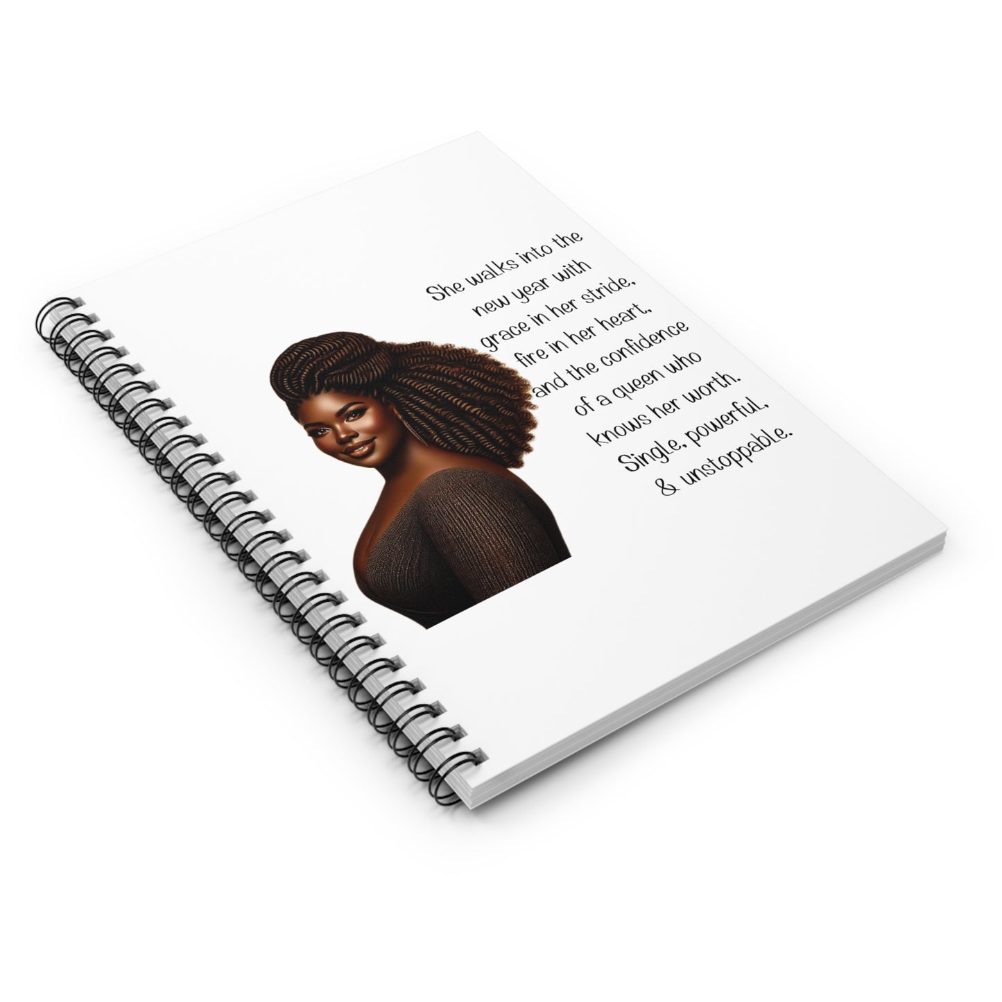 Empowering Spiral Notebook - Queen Confident Design