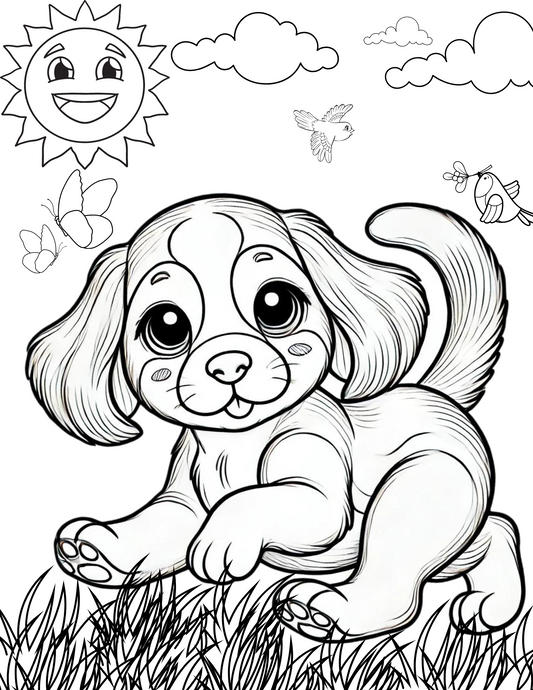 6 dogs coloring sheets