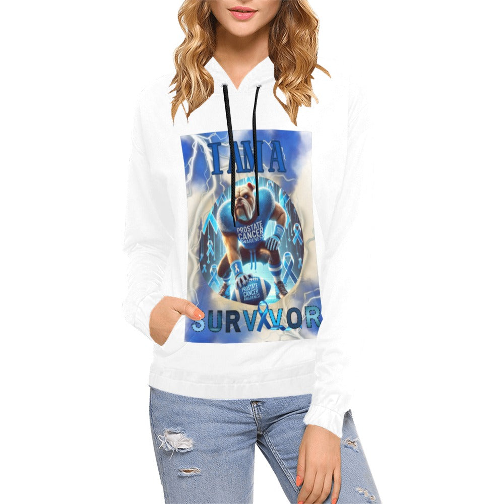 Bulldog Prostate Awareness All Over Print Hoodie for Women