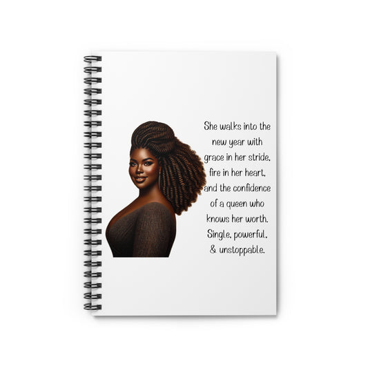 Empowering Spiral Notebook - Queen Confident Design