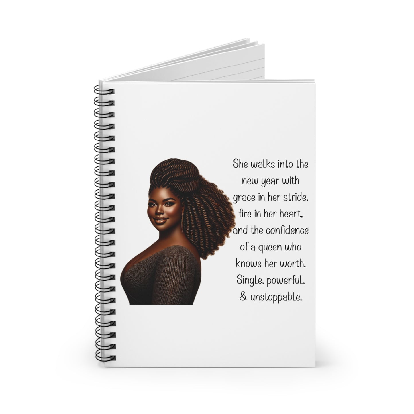 Empowering Spiral Notebook - Queen Confident Design