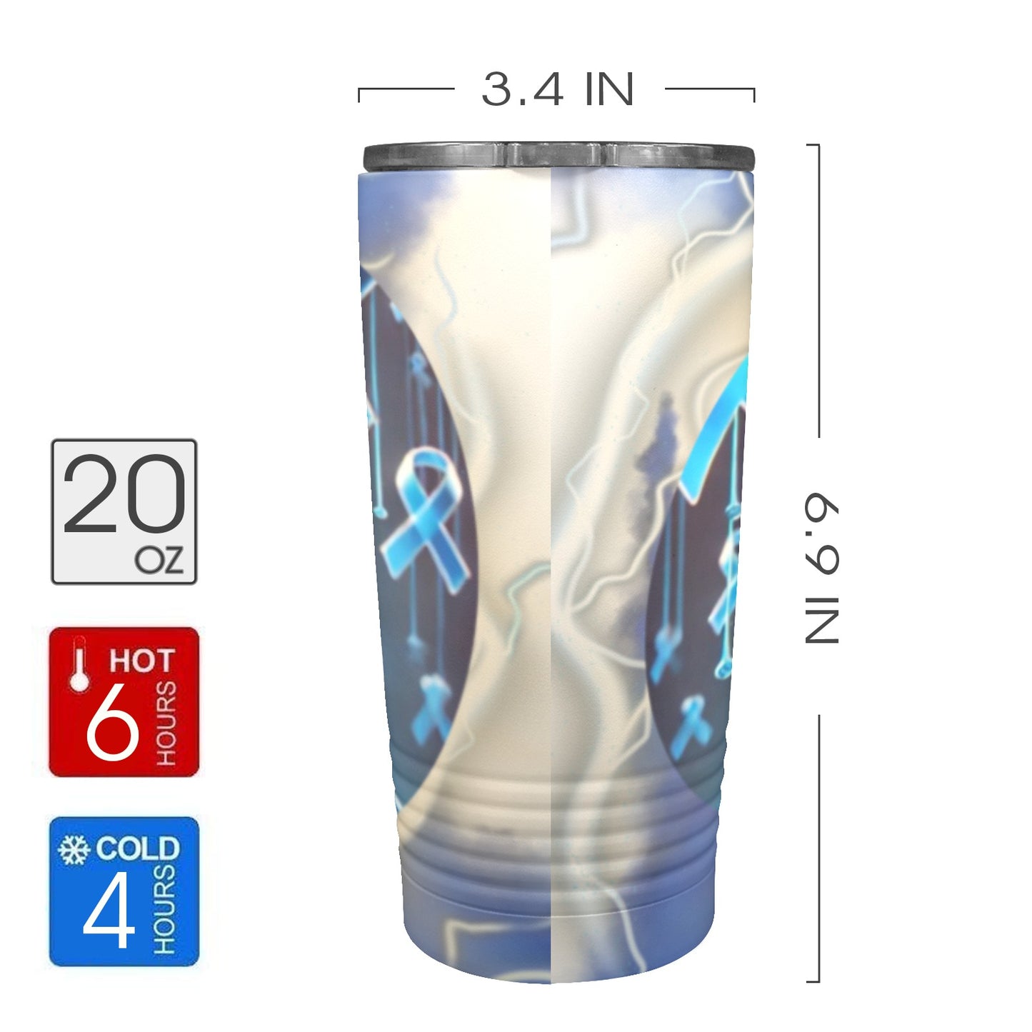 Bulldog prostate awareness 20oz Insulated Stainless Steel Mobile Tumbler