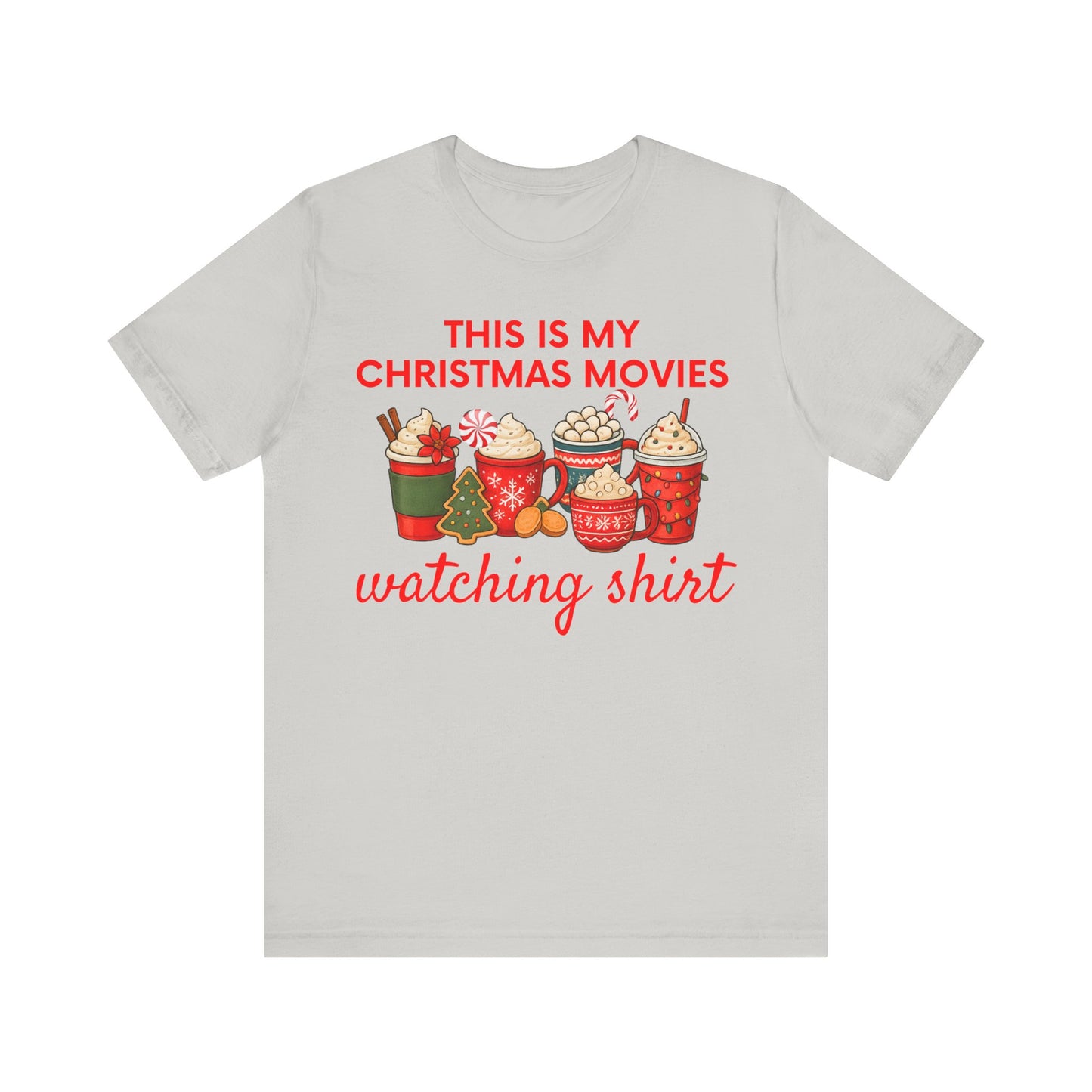 christmas movie tee, hot cocoa t shirt, hallmark fan shirt, xmas pj top tee, cozy holiday shirt, cute holiday tee, comfy winter shirt, festive movie tee, cocoa mug graphic, santa night shirt, merry xmas shirt, peppermint shirt, red holiday shirt, womens xmas tee, movie night shirt, holiday tee gift, unisex xmas shirt2