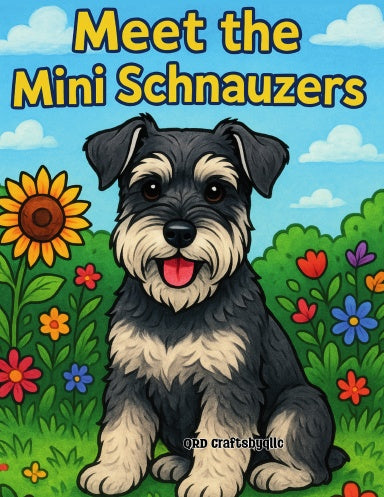 Miniature Schnauzer coloring book, schnauzer dog coloring pages, schnauzer fun facts, community helper dogs, holiday dog coloring book, dog lover gift, schnauzer art, kids coloring book schnauzer, adult coloring book dogs, schnauzer themed gift, bold outline coloring pages, schnauzer breed facts, schnauzer educational coloring book