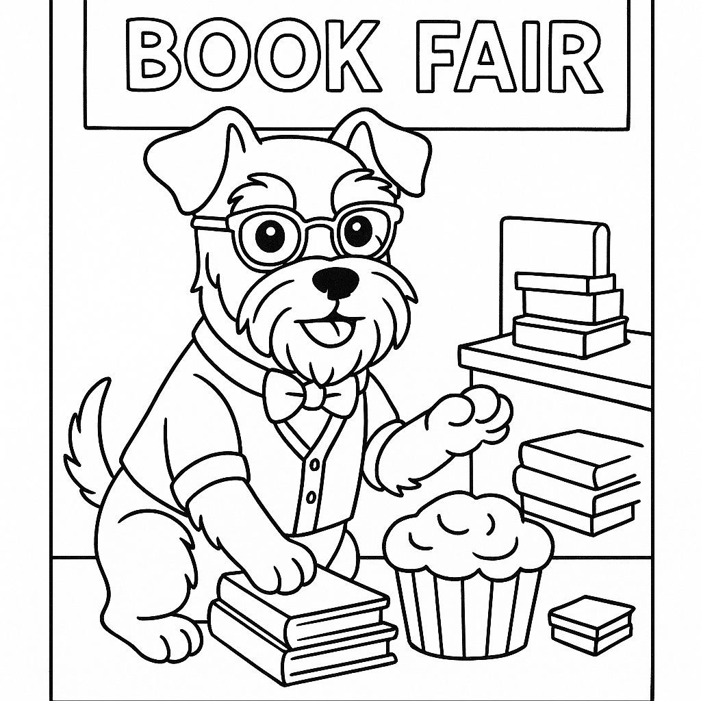Miniature Schnauzer coloring books, schnauzer dog coloring pages, schnauzer fun facts, community helper dogs, holiday dog coloring book, dog lover gift, schnauzer art, kids coloring book schnauzer, adult coloring book dogs, schnauzer themed gift, bold outline coloring pages, schnauzer breed facts, schnauzer educational coloring book