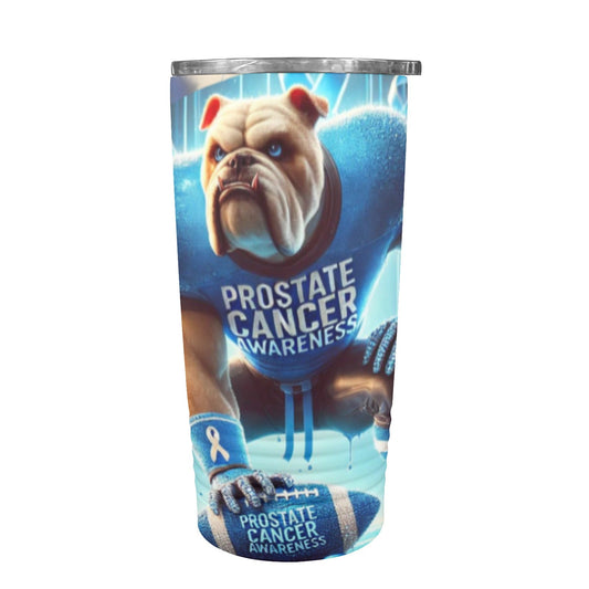 Bulldog prostate awareness 20oz Insulated Stainless Steel Mobile Tumbler - Crafts By Q LLC