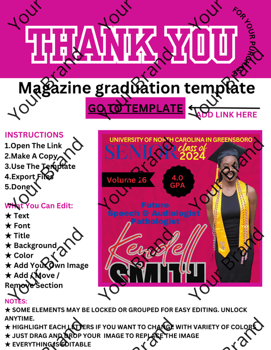 editable digital graduate magazine cover template