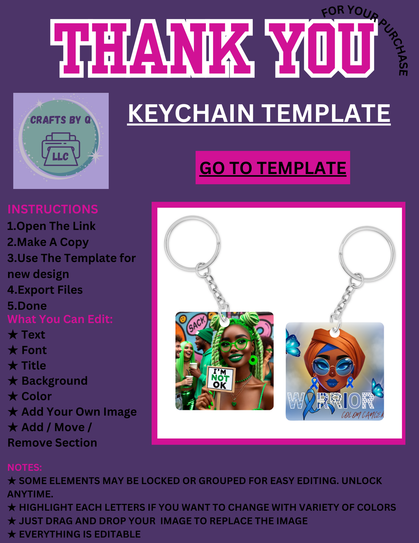 KEYCHAIN TEMPLATE FREEBIE